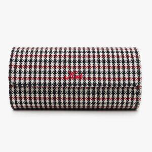 KRUK Red Pepita with Black Suede Interior Triple Watch Travel/Storage Case